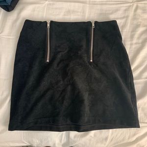 Suede black skirt